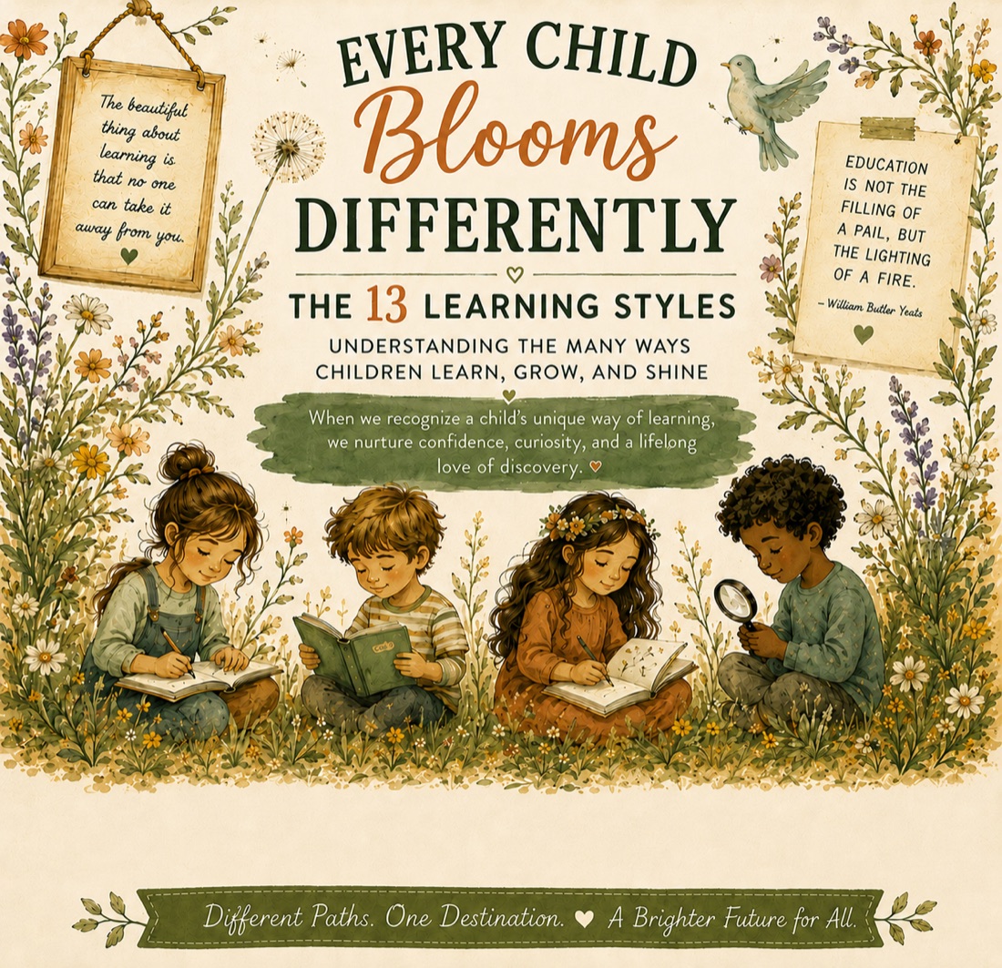 Every Child Blooms Differently — the learning styles, illustrated